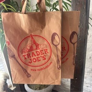 Trader Joe’s Brown Paper Grocery Bags with Handle Set of 2